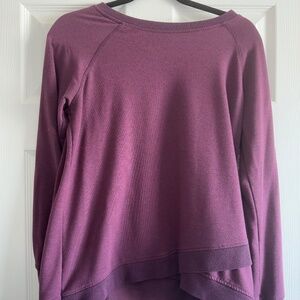Danskin Plum Purple Pullover Top Raglan High Low Hem Athleisure S
